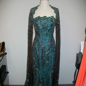Green Stephen Yearick evening gown